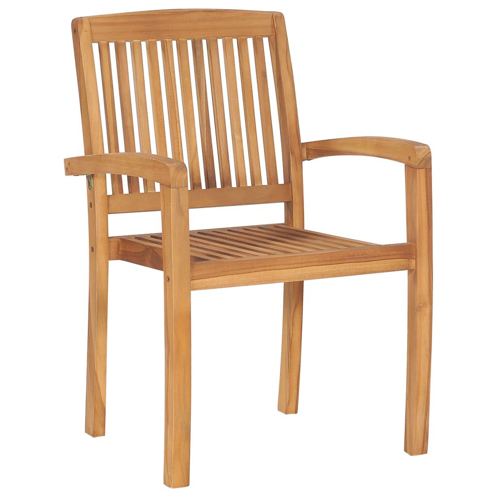 vidaXL Stacking Garden Chairs 8 pcs Solid Teak Wood