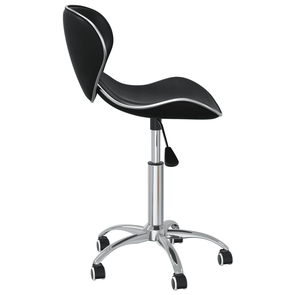 vidaXL Swivel Dining Chairs 6 pcs Black Faux Leather
