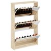 vidaXL Shoe Cabinet 3-Layer Mirror Oak 63x17x102.5 cm