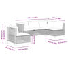 vidaXL 5 Piece Garden Sofa Set with Cushions Grey Poly Rattan
