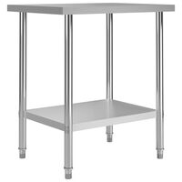 vidaXL Kitchen Work Table 80x60x85 cm Stainless Steel,  vidaXL Kitchen Work Table 80x60x85 cm Stainless Steel