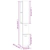 vidaXL Bathroom Cabinet White 25x26.5x170 cm Engineered Wood