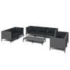 vidaXL 8 Piece Garden Lounge Set with Cushions Poly Rattan Dark Grey