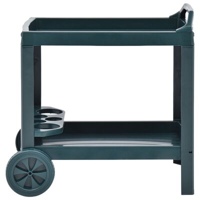 vidaXL Beverage Cart Green 69x53x72 cm Plastic, green vidaXL Beverage Cart Green 69x53x72 cm Plastic