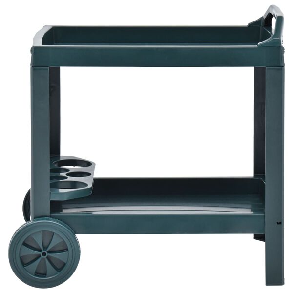 vidaXL Beverage Cart Green 69x53x72 cm Plastic