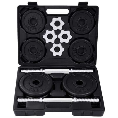 vidaXL 15 Piece Dumbbell set 20 kg Cast Iron,  vidaXL 15 Piece Dumbbell set 20 kg Cast Iron