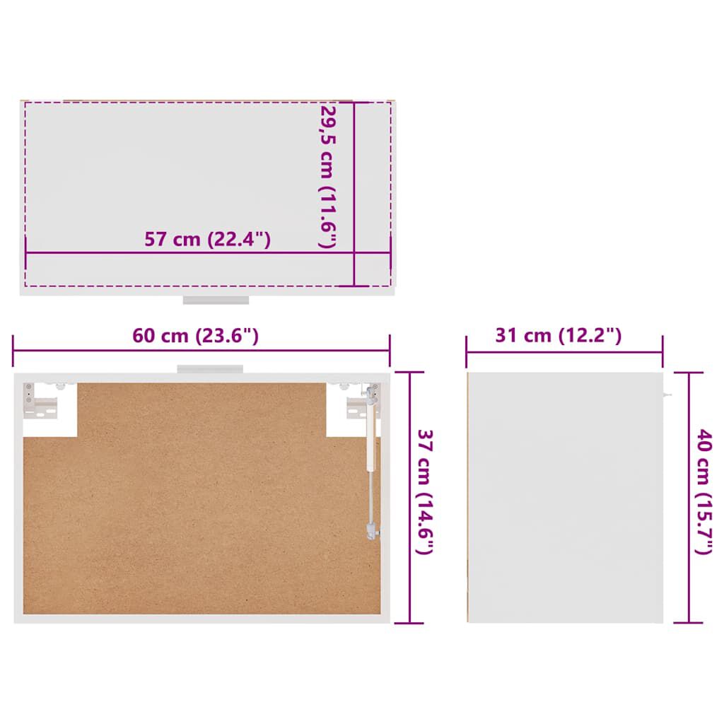 vidaXL Hanging Cabinet Lyon White 60x31x40 cm Engineered Wood