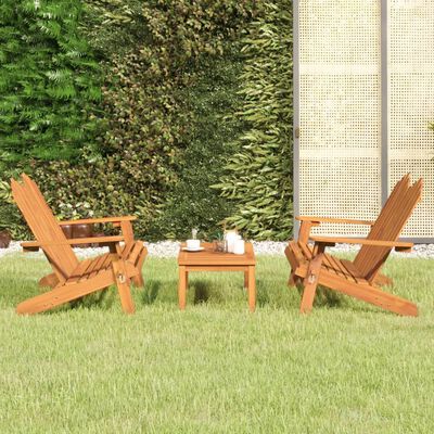 vidaXL 3 Piece Adirondack Garden Lounge Set Solid Wood Acacia, brown vidaXL 3 Piece Adirondack Garden Lounge Set Solid Wood Acacia