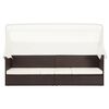 vidaXL Garden Sofa with Canopy Poly Rattan Brown