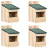 vidaXL Bird Houses 4 pcs 12x16x20 cm Firwood