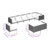 vidaXL 9 Piece Garden Lounge Set with Cushions Round Rattan Dark Grey