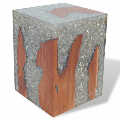 vidaXL Stool Solid Teak Wood and Resin,  vidaXL Stool Solid Teak Wood and Resin