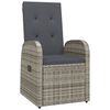 vidaXL Reclining Garden Chairs 2 pcs with Cushions Poly Rattan Grey