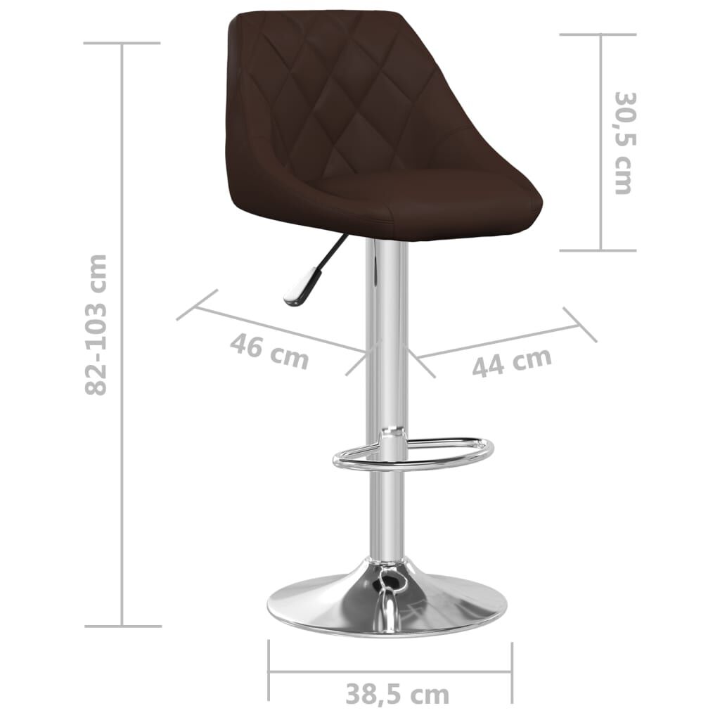 vidaXL Bar Stools 2 pcs Brown Faux Leather