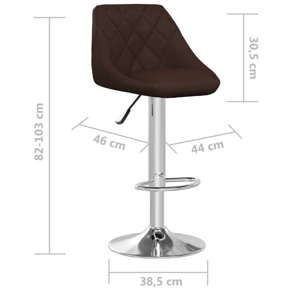 vidaXL Bar Stools 2 pcs Brown Faux Leather