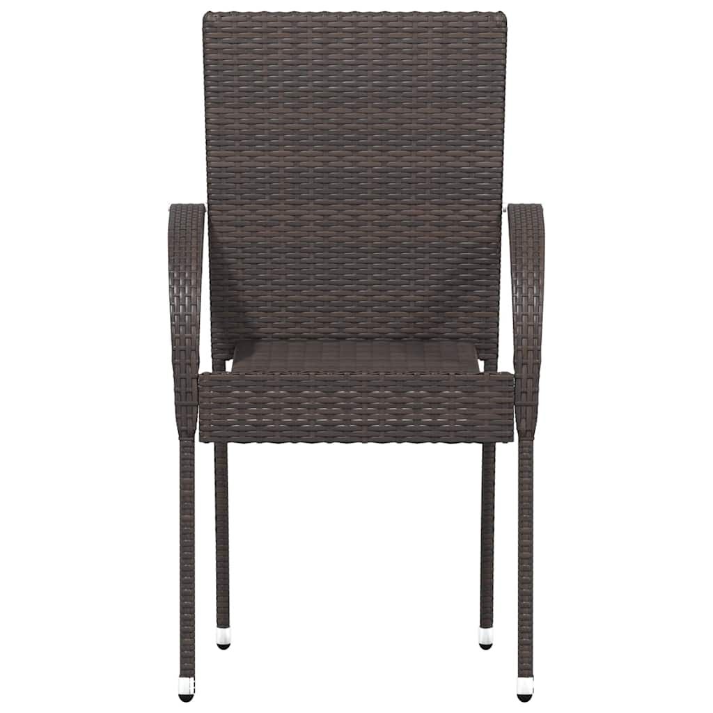 vidaXL Stackable Outdoor Chairs 6 pcs Poly Rattan Brown