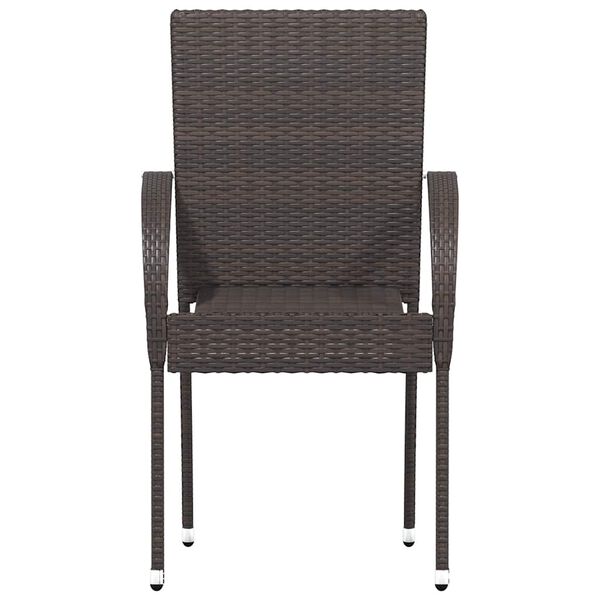 vidaXL Stackable Outdoor Chairs 6 pcs Poly Rattan Brown