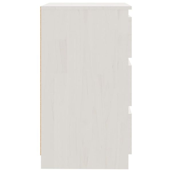 vidaXL Bedside Cabinet White 60x36x64 cm Solid Pinewood