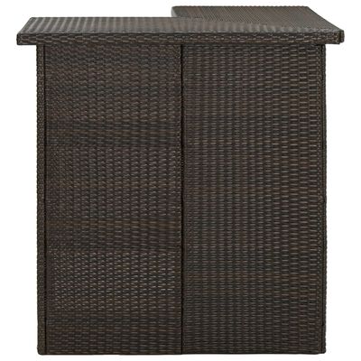 vidaXL Corner Bar Table Brown 100x50x105 cm Poly Rattan, brown vidaXL Corner Bar Table Brown 100x50x105 cm Poly Rattan