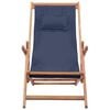 vidaXL Folding Beach Chair Fabric and Wooden Frame Blue