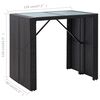 vidaXL 5 Piece Outdoor Bar Set Poly Rattan and Glass Black