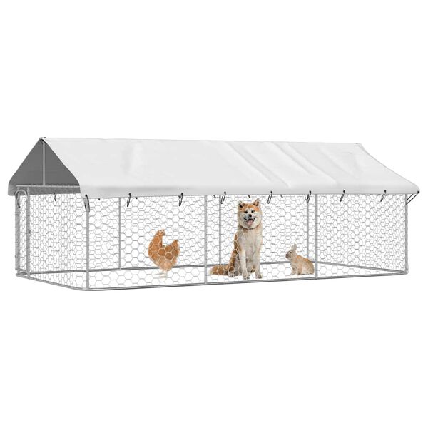 vidaXL Outdoor Dog Kennel with Roof 400x200x150 cm
