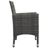 vidaXL 3 Piece Bistro Set Poly Rattan and Tempered Glass Grey