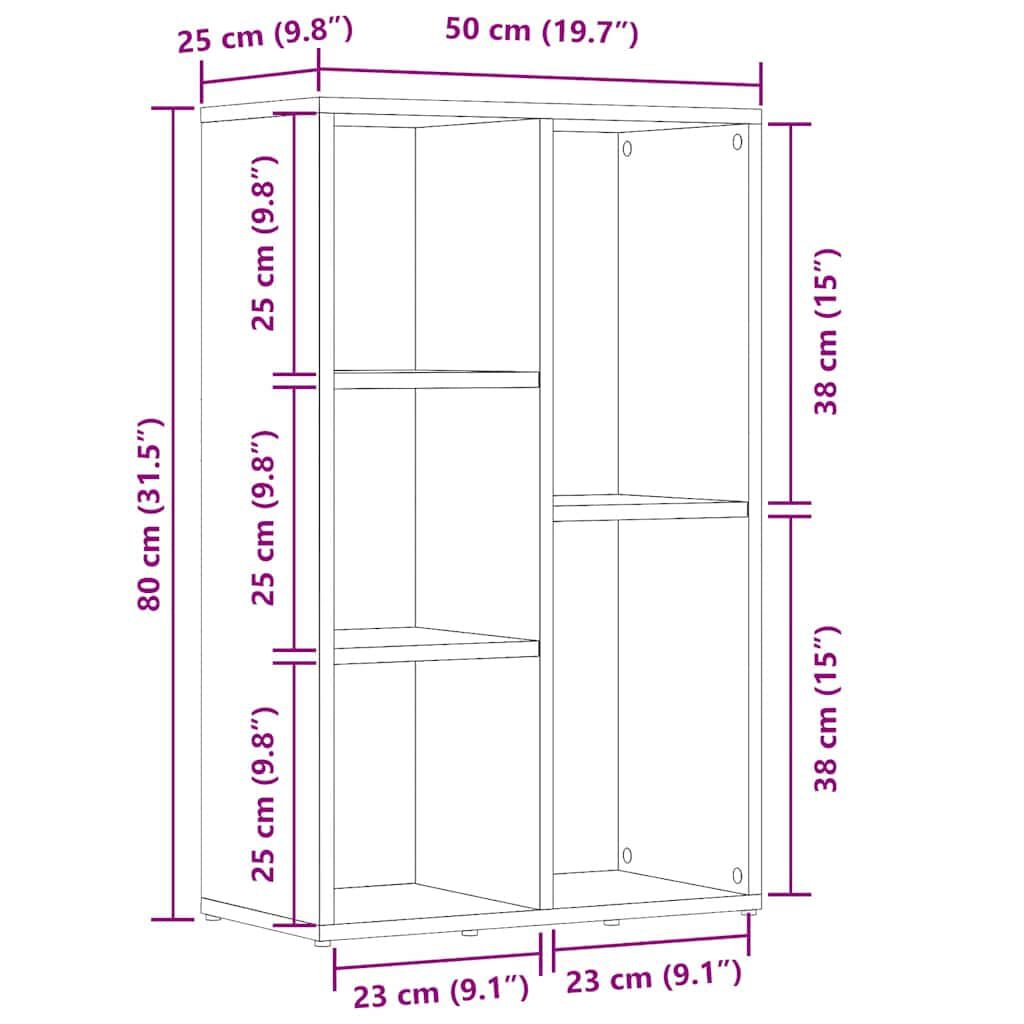 vidaXL Book Cabinet/Sideboard White 50x25x80 cm Engineered Wood