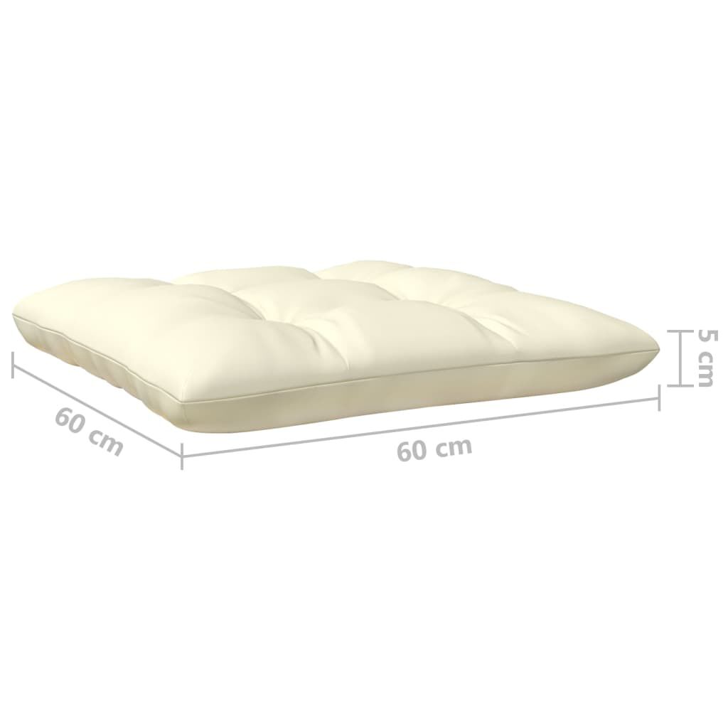 vidaXL 3 Piece Garden Lounge Set with Cream Cushions Solid Pinewood