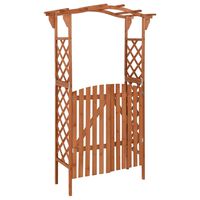 vidaXL Pergola with Gate 116x40x204 cm Solid Firwood, brown vidaXL Pergola with Gate 116x40x204 cm Solid Firwood