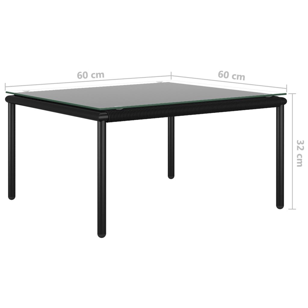 vidaXL 6 Piece Garden Lounge Set with Cushions Black PVC
