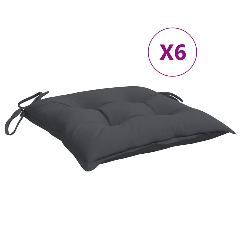 vidaXL Chair Cushions 6 pcs Anthracite 50x50x7 cm Oxford Fabric