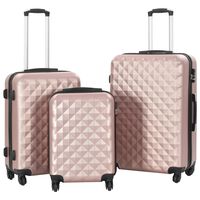 vidaXL Hardcase Trolley Set 3 pcs Rose Gold ABS, rose gold vidaXL Hardcase Trolley Set 3 pcs Rose Gold ABS