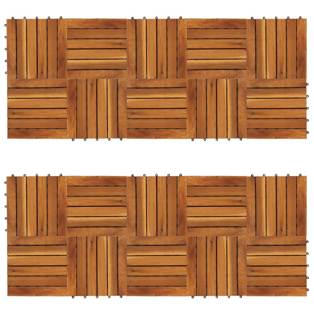 vidaXL Decking Tiles Vertical Pattern 30 x 30 cm Acacia Set of 20