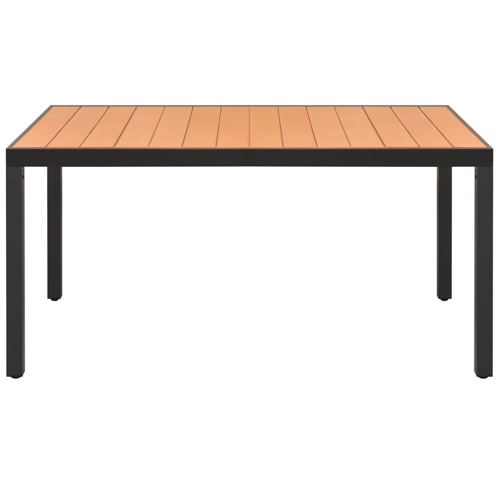 vidaXL Garden Table Brown 150x90x74 cm Aluminium and WPC