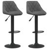 vidaXL Bar Stool | Set of 2 | Dark Grey | Velvet (100% polyester), Steel