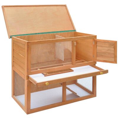 vidaXL Outdoor Rabbit Hutch Small Animal House Pet Cage 1 Door Wood, brass vidaXL Outdoor Rabbit Hutch Small Animal House Pet Cage 1 Door Wood