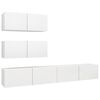 vidaXL 4 Piece TV Cabinet Set White Engineered Wood