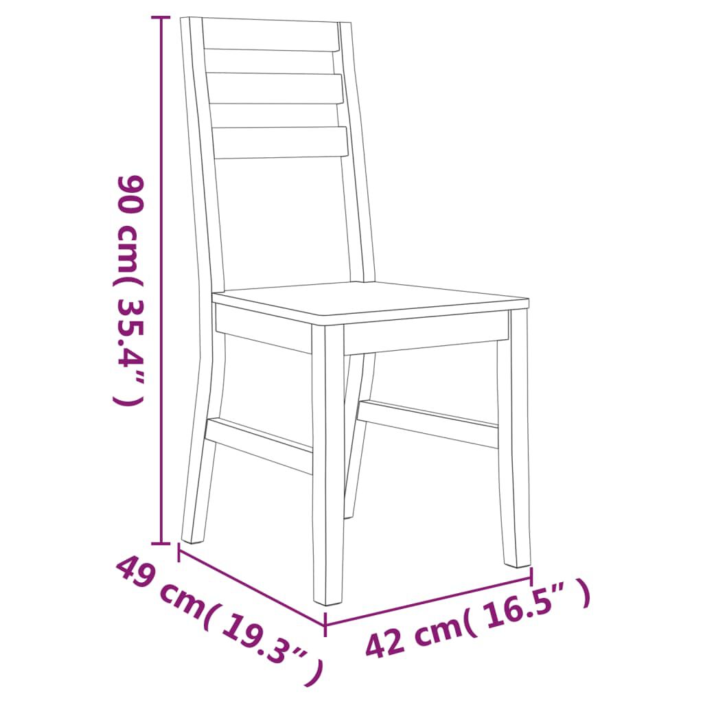 vidaXL Dining Chairs 8 pcs Solid Wood Acacia