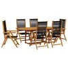 vidaXL Garden Dining Set | Black | Solid Acacia wood | Medium