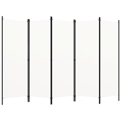 vidaXL 5-Panel Room Divider White 250x180 cm, white vidaXL 5-Panel Room Divider White 250x180 cm