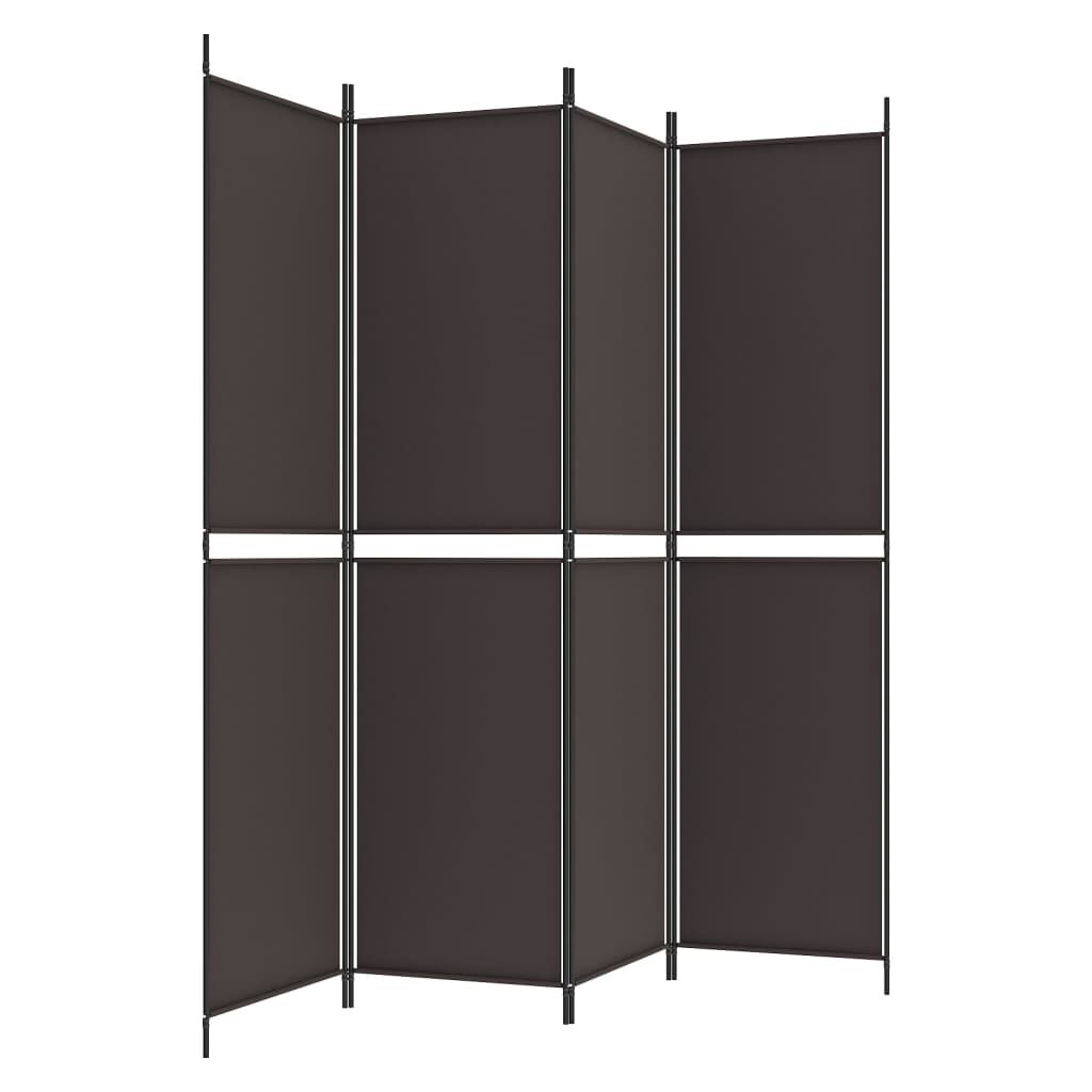 vidaXL 4-Panel Room Divider Brown 200x200 cm Fabric