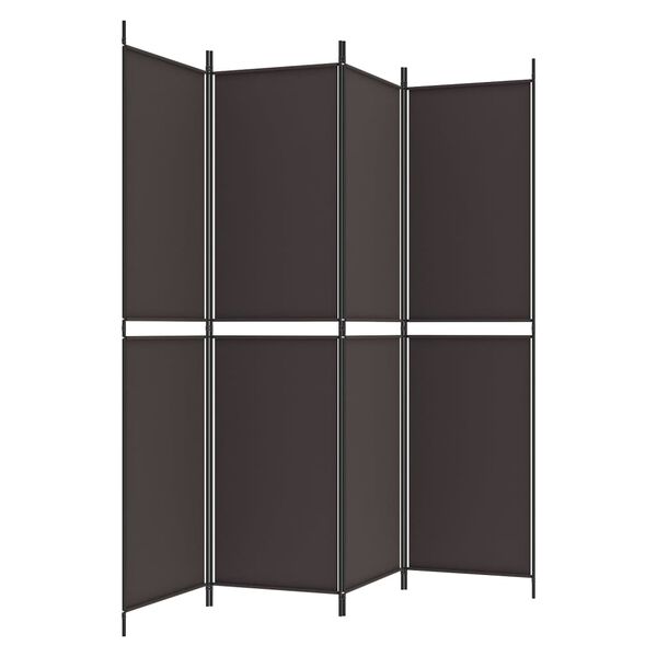 vidaXL 4-Panel Room Divider Brown 200x200 cm Fabric