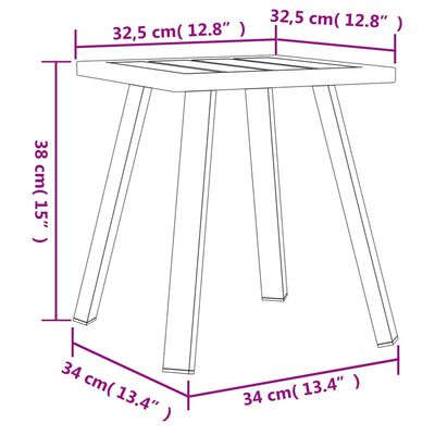 vidaXL Garden Table Anthracite 34x34x38 cm Steel,  vidaXL Garden Table Anthracite 34x34x38 cm Steel