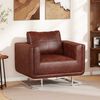 vidaXL Cube Armchair with Chrome Feet Brown Faux Leather