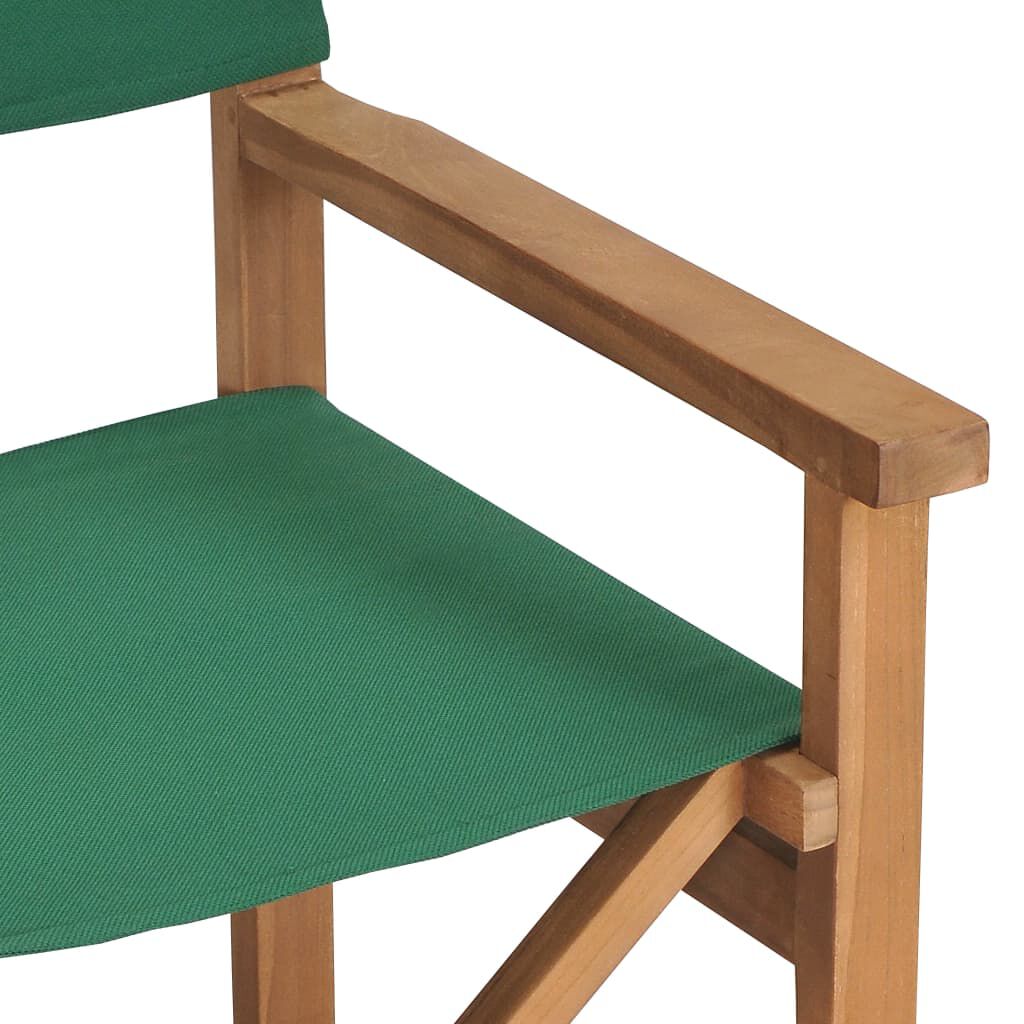 vidaXL Director's Chair Solid Teak Wood Green