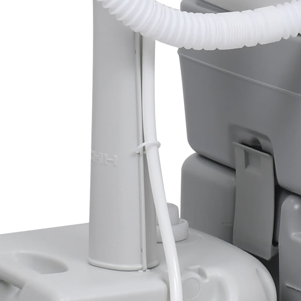 vidaXL Portable Camping Toilet and Handwash Stand Set Grey