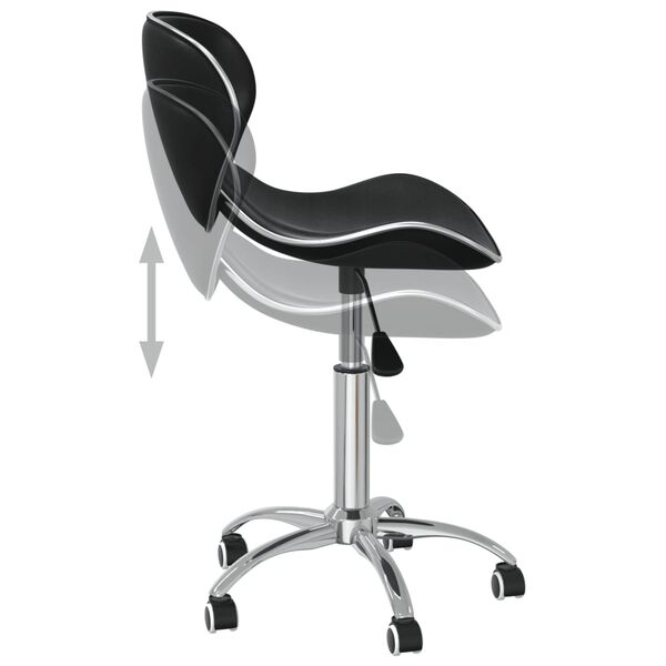 vidaXL Swivel Dining Chairs 2 pcs Black Faux Leather