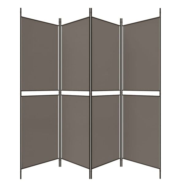 vidaXL 4-Panel Room Divider Anthracite 200x220 cm Fabric