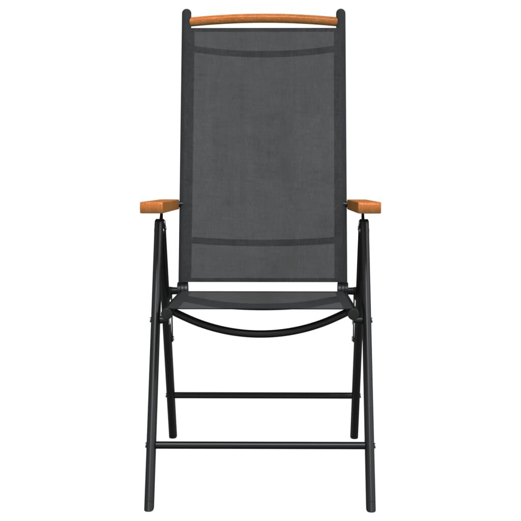 vidaXL 7 Piece Garden Dining Set Black Aluminium